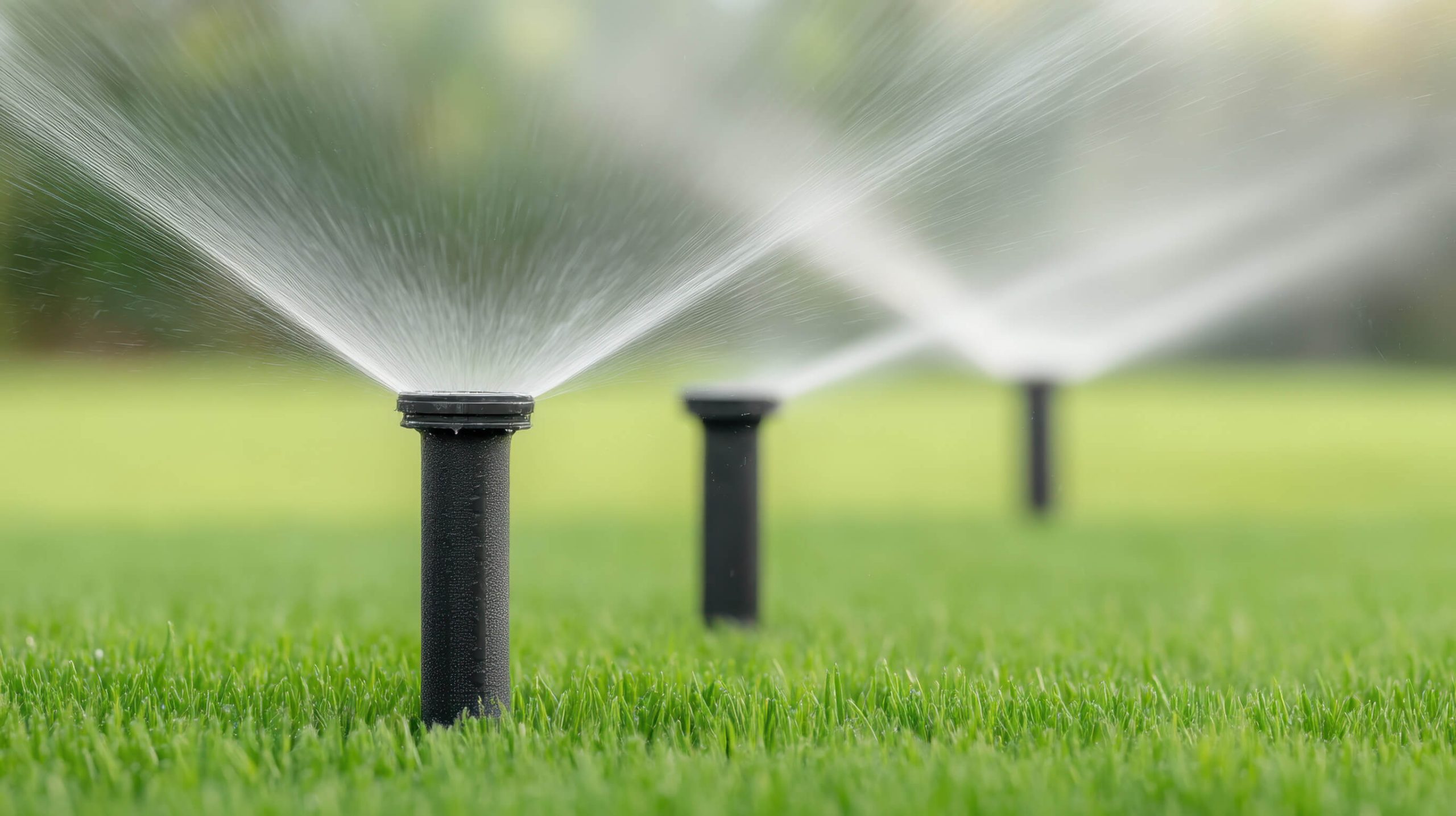 Several sprinkler heads from an irrigation system